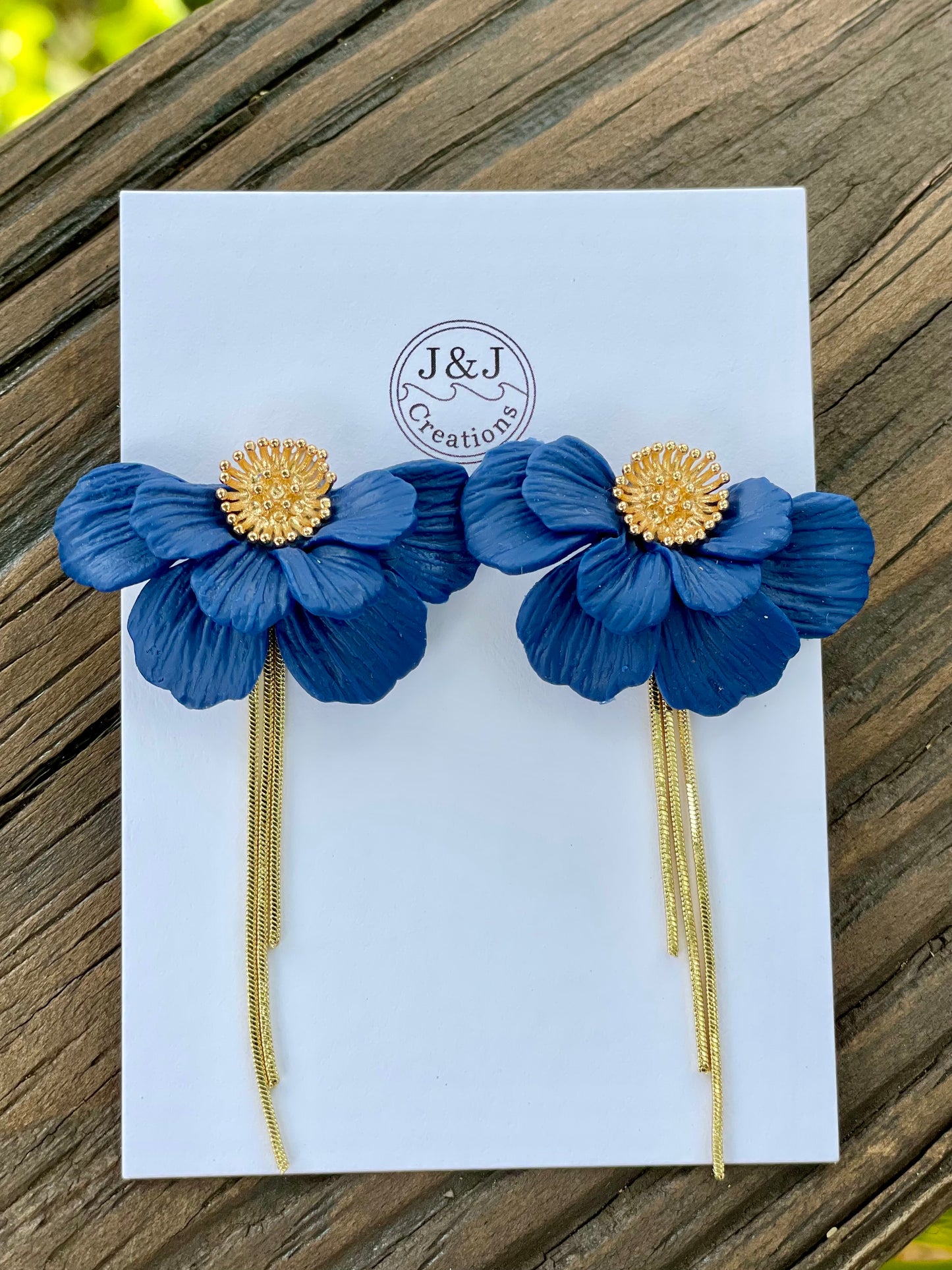 Navy with Gold Tone (worn with or without chains)