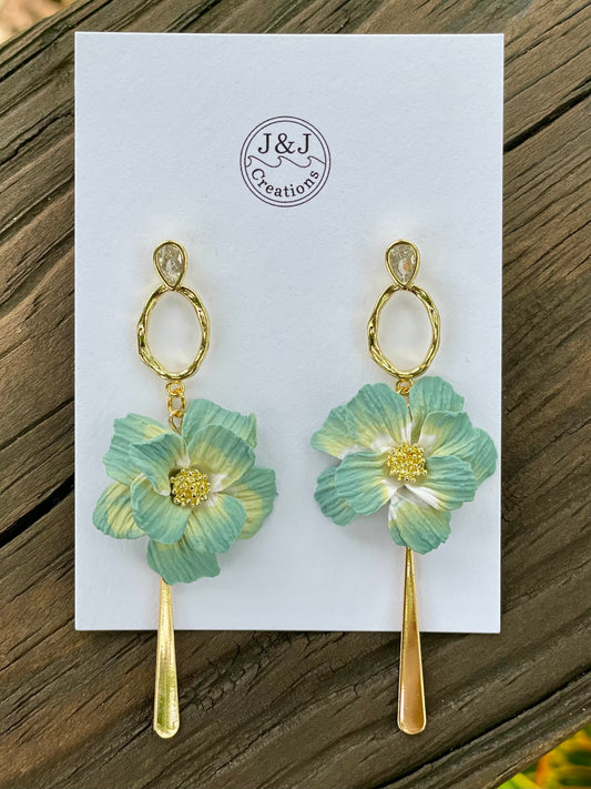 Green & White with Gold Tone