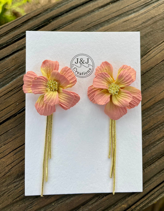 Peach & Yellow with Gold Tone (worn with or without chain)