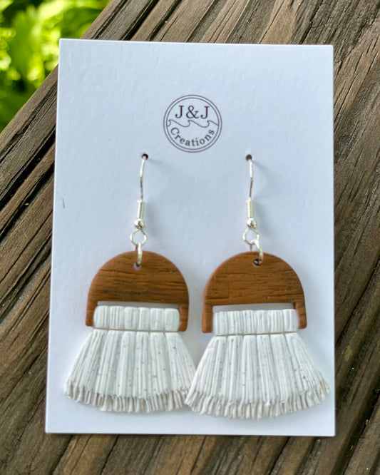 Faux Macrame Natural with Silver Tone