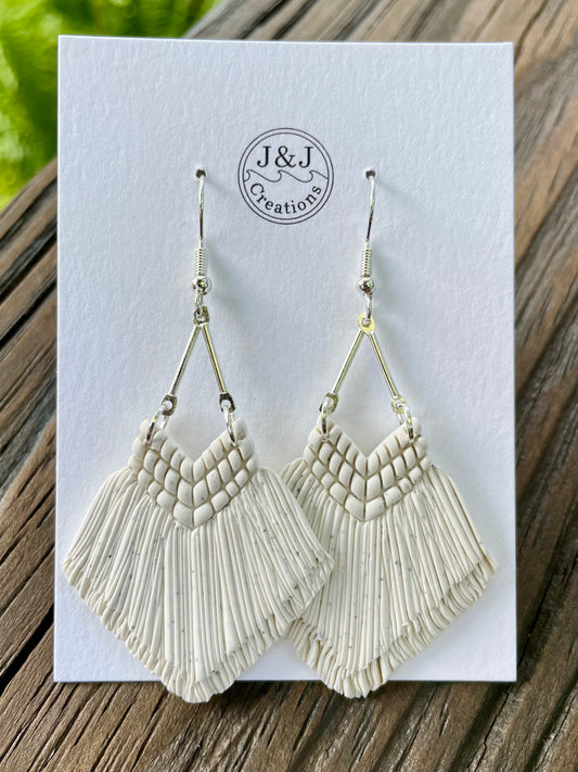 Faux Macrame Natural with Silver Tone