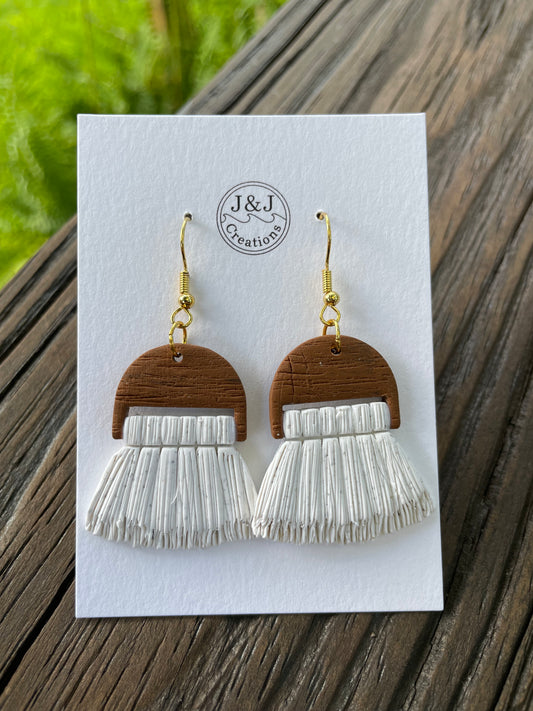 Faux Macrame natural with Gold Tone