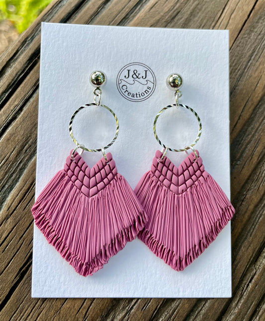 Faux Macrame Mauve with Silver Tone