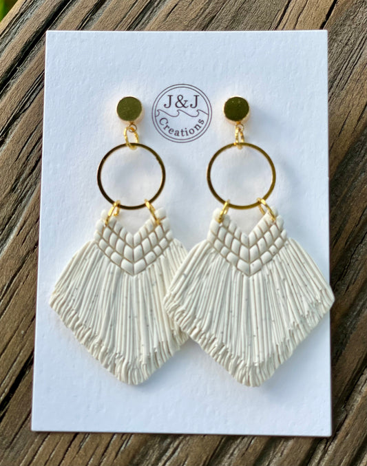 Faux Macrame Natural with Gold Tone