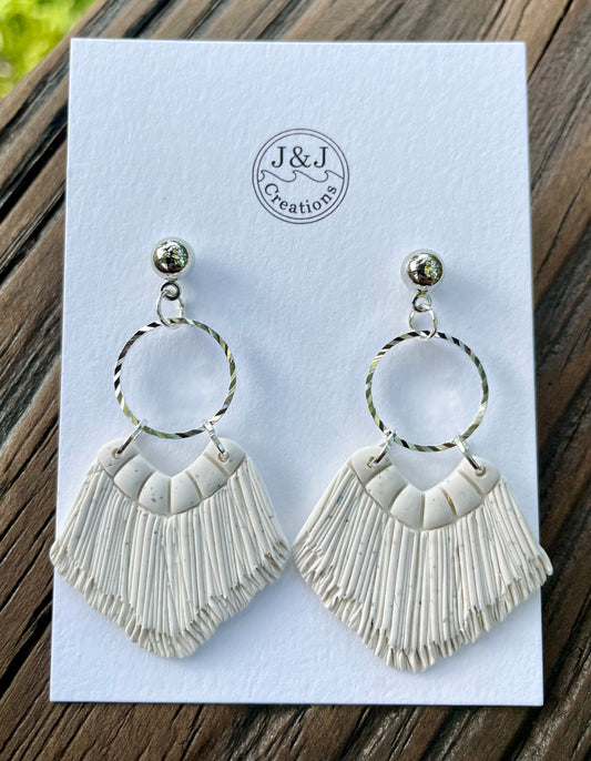 Faux Macrame Natural with Silver Tone