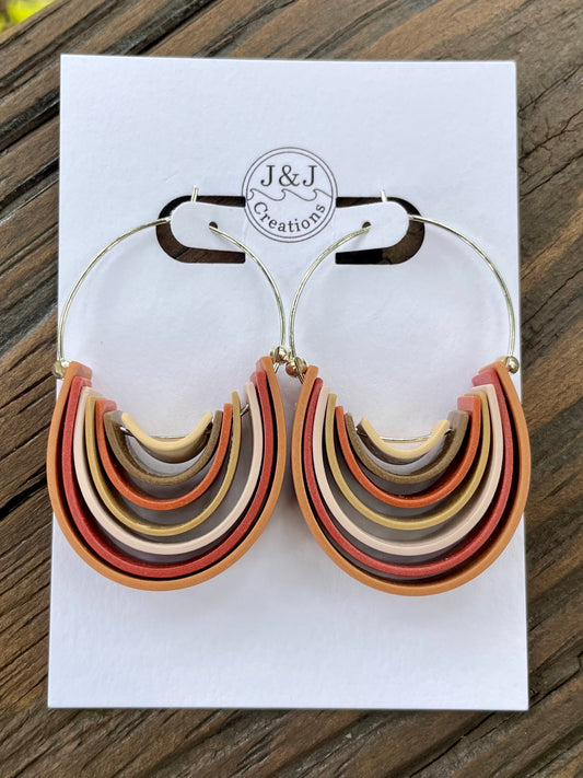 Red Rocks Hoops with Silver Tone