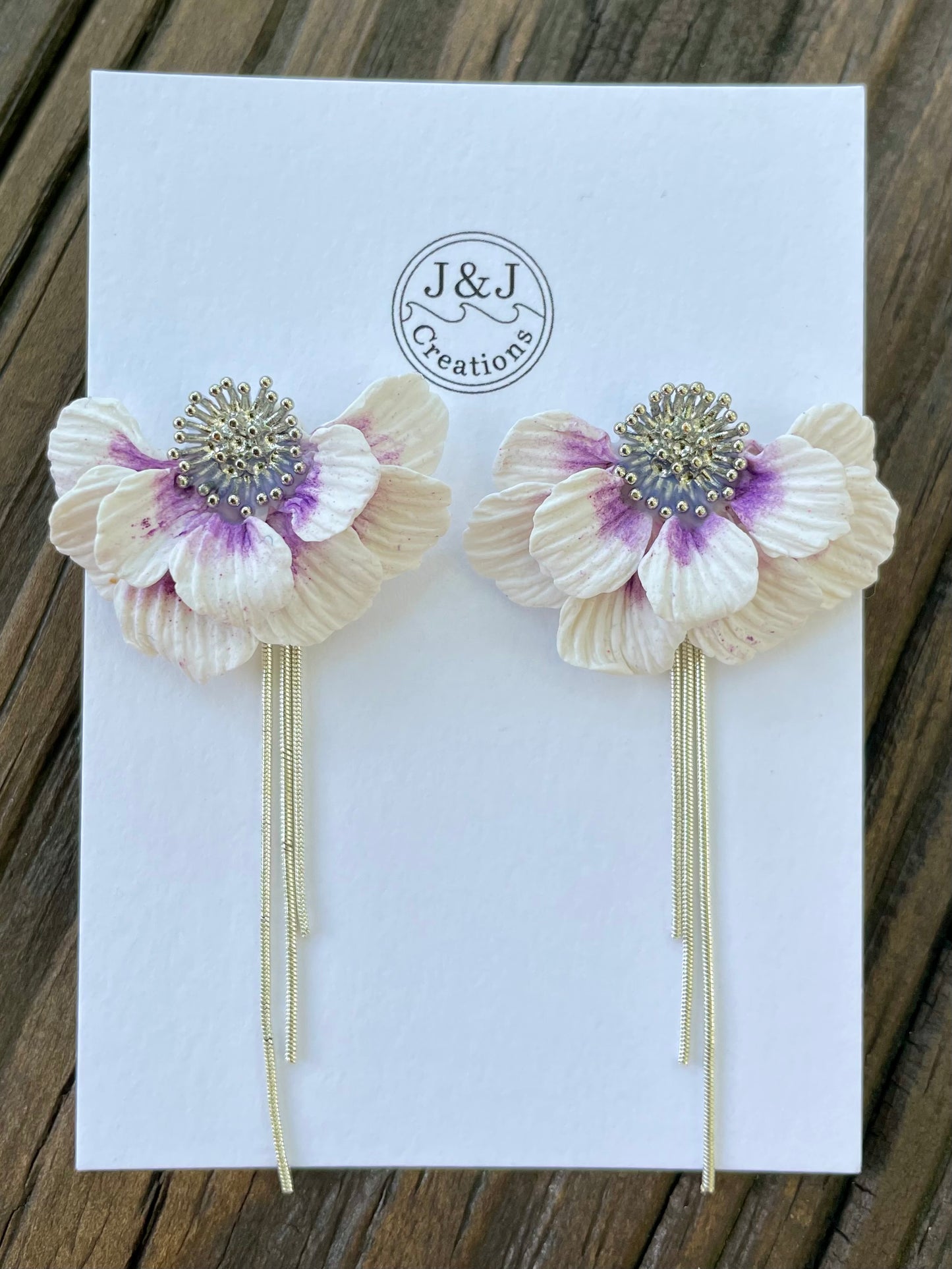 White & Purple with silver Tone (worn with or without chains)
