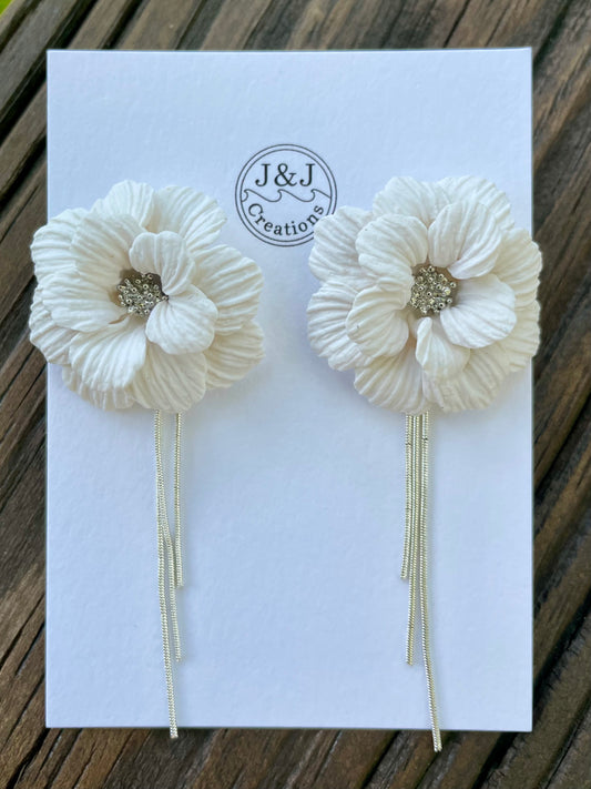 White with Silver Tone (worn with or without chains)