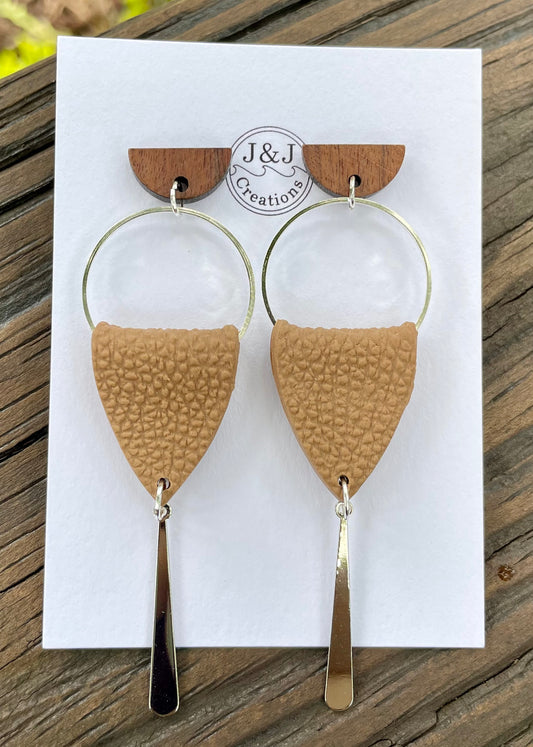 Brown Faux Leather with Silver Tone