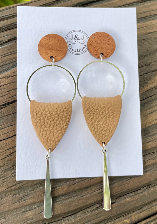 Brown Faux Leather with Silver Tone