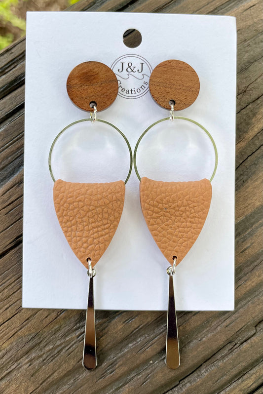 Brown Faux Leather with Silver Tone