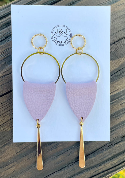 Pink Faux Leather with Gold Tone