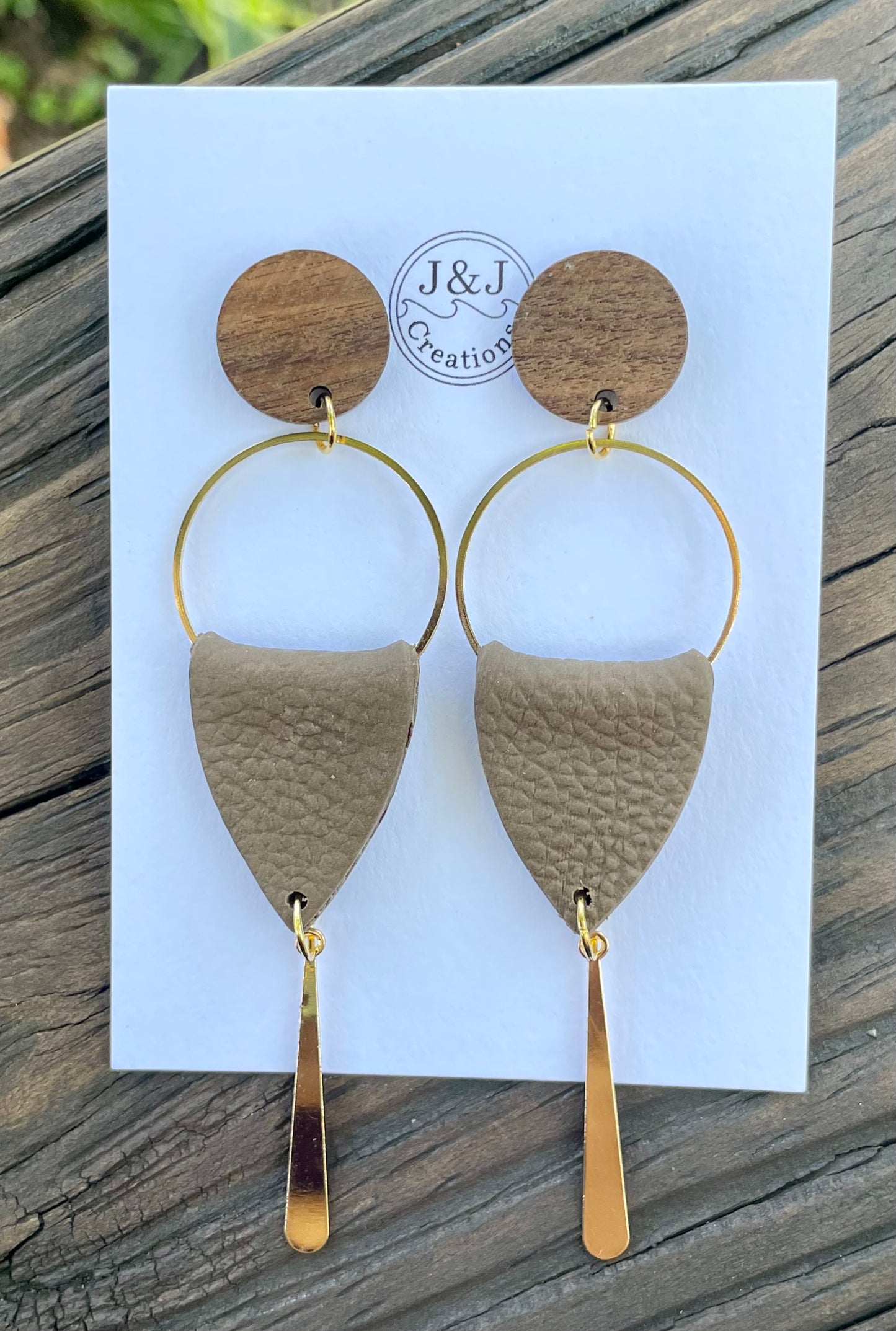 Brown Faux Leather with Gold Tone