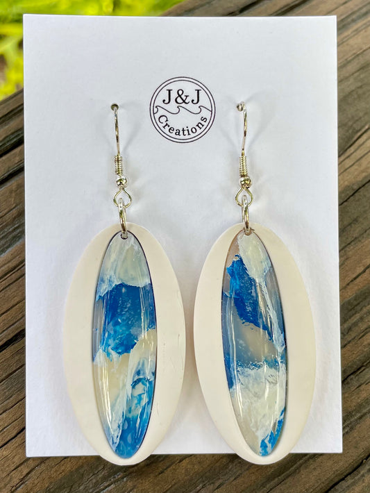 Blue & Off White with Silver Tone