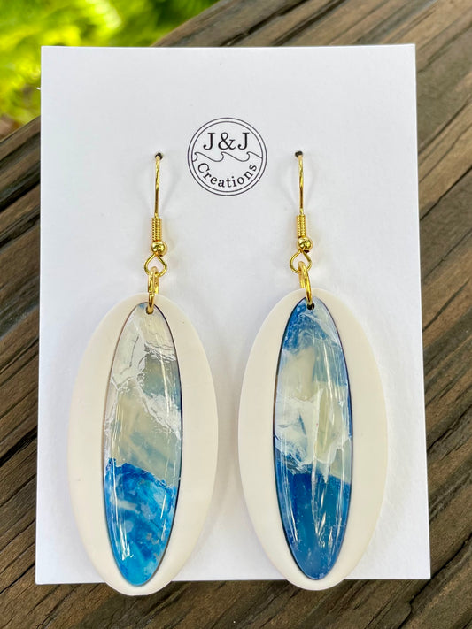 Blue & Off White with Gold Tone