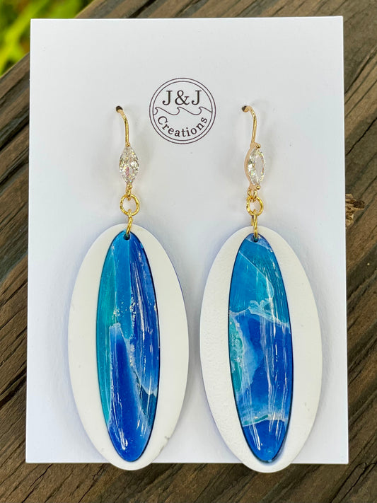 White, Blue & Aqua with Gold Tone