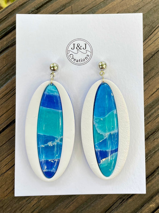 White, Blue & Aqua with Silver Tone