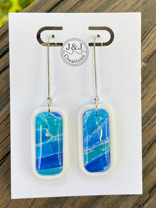 White, Blue & Aqua with Silver Tone