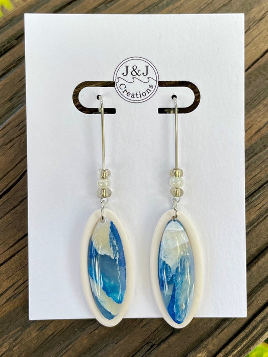 Blue & Off White with Silver Tone