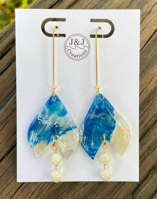 Blue & Off White with Gold Tone