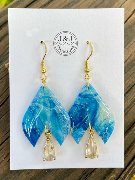 Blue & White with Gold Tone