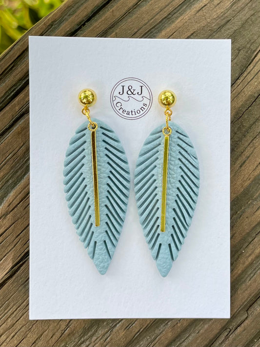 Blue Faux Leather with Gold Tone