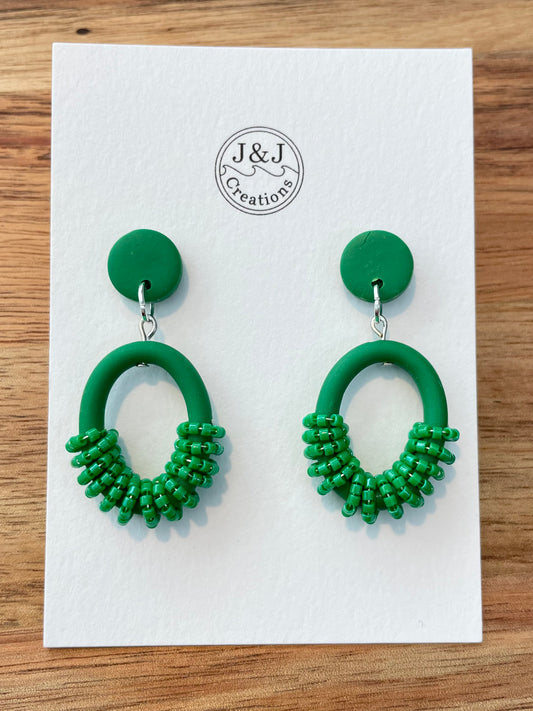 Green with Silver Tone