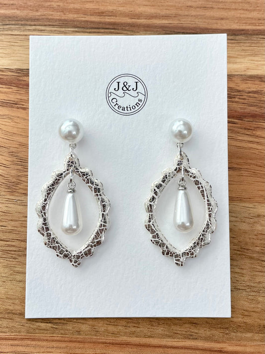 Silver & White with Pearls