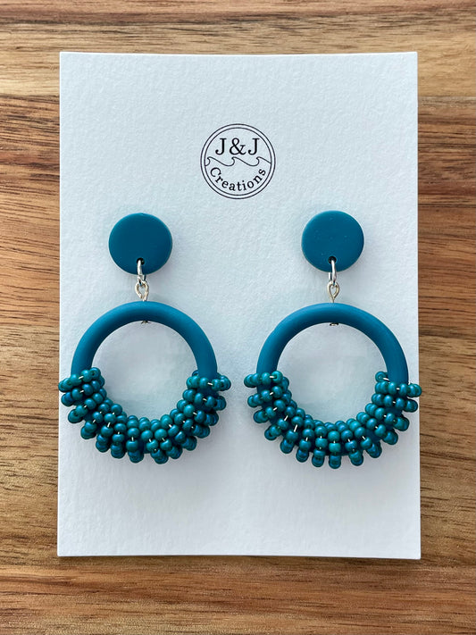 Teal with Silver Tone