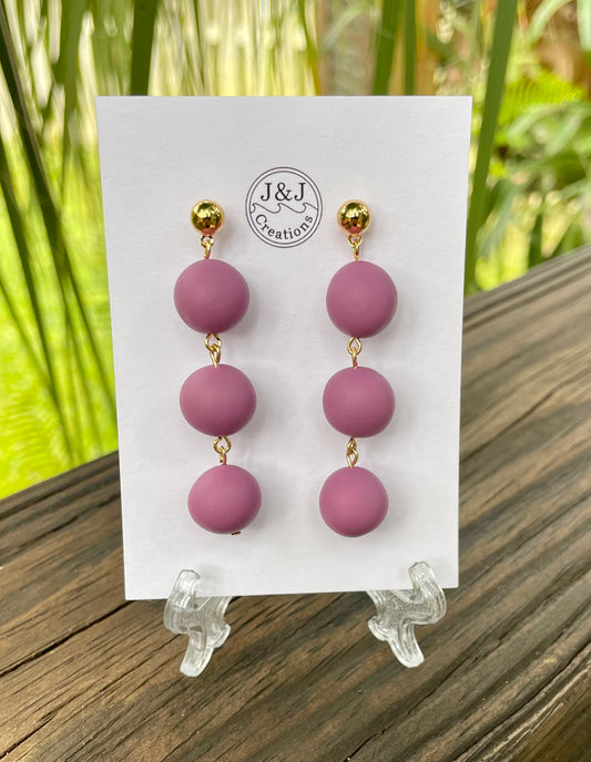 Hand Rolled Beads (Mauve with Gold Tone)