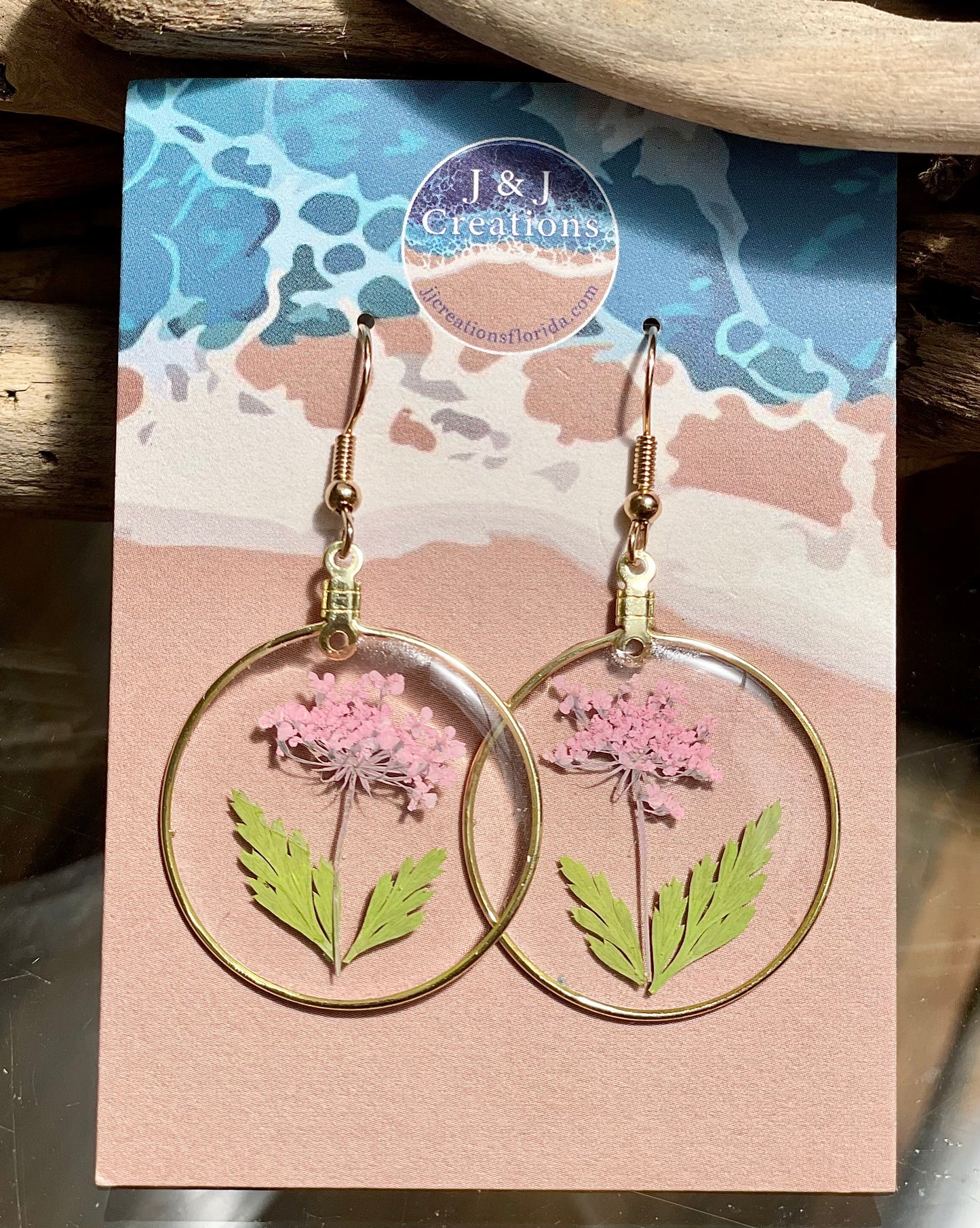 Pink Flower (Gold Tone)