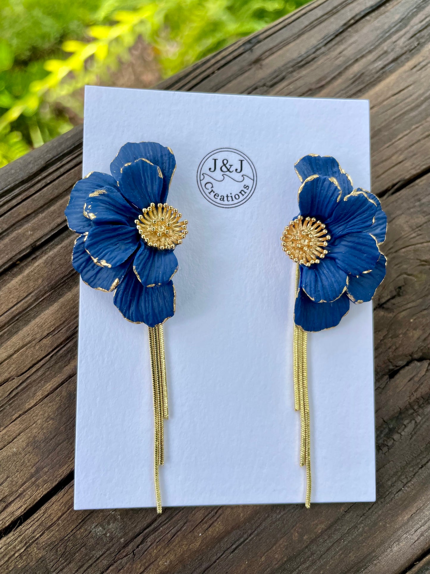Navy with Gold Tone (worn with or without chains)