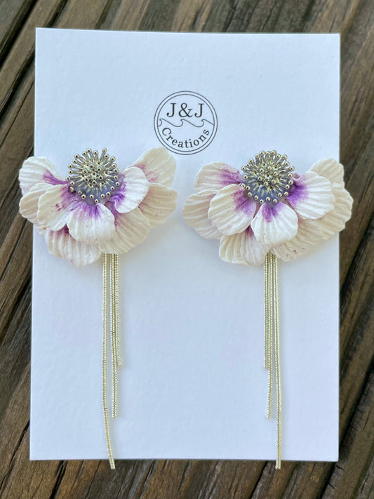 White & Purple with silver Tone (worn with or without chains)