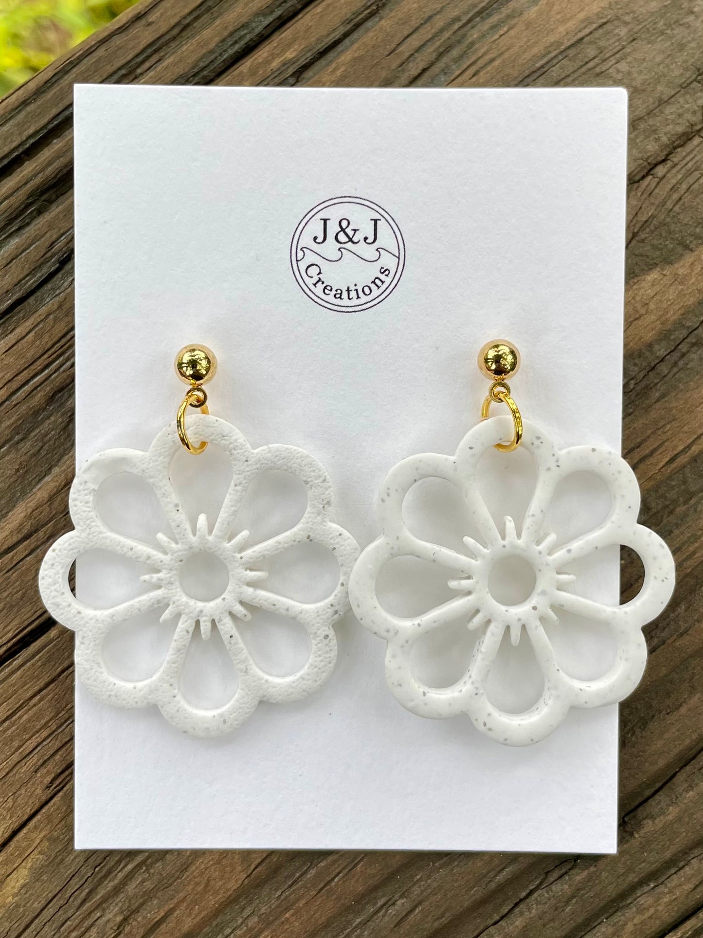 White Speckled with Gold Tone