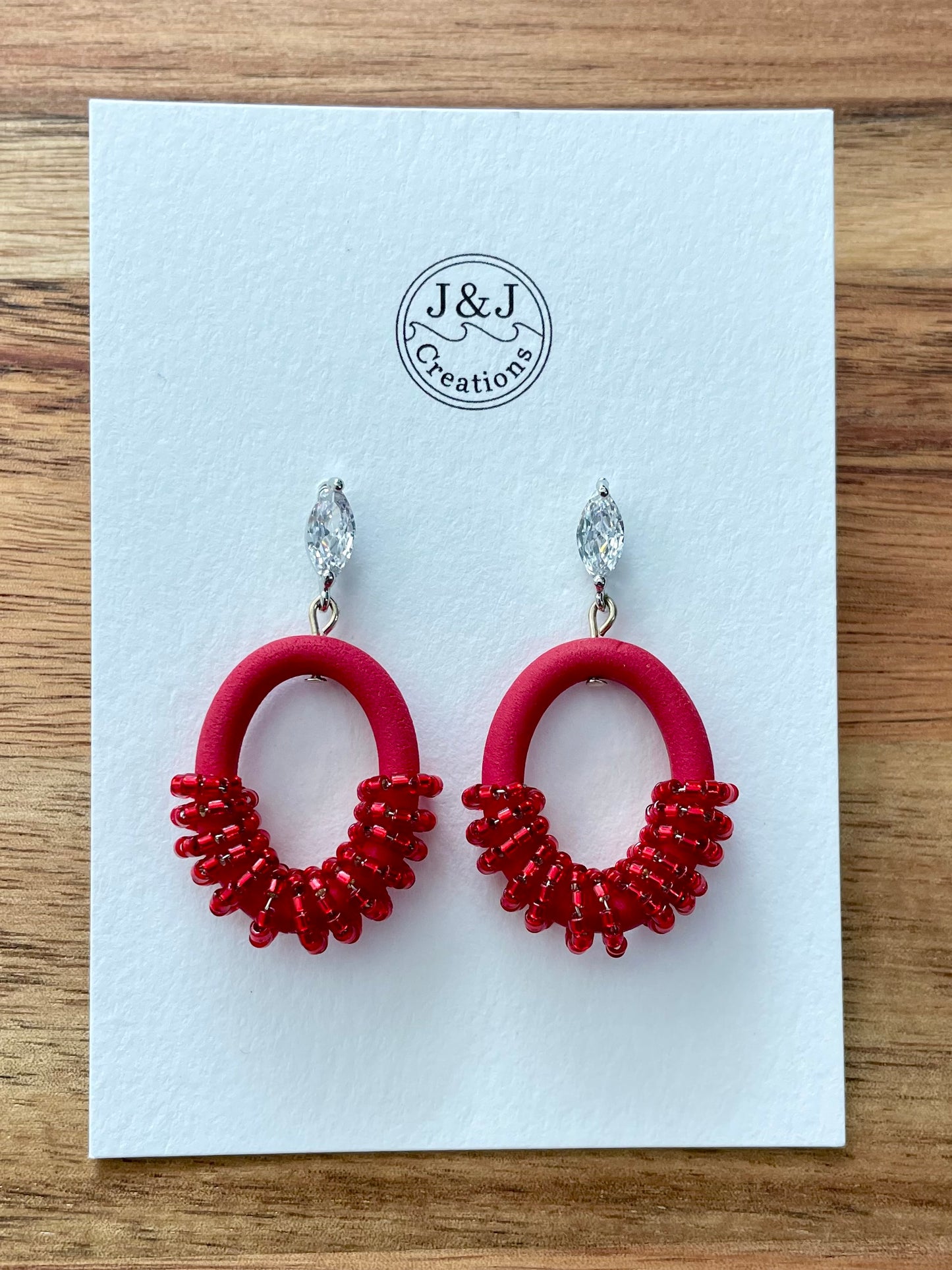 Red with Silver Tone