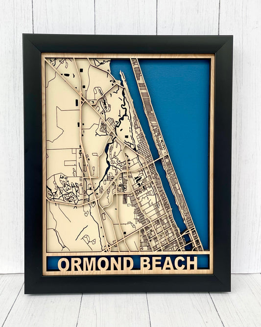 11' x 14" Ormond Beach 3D Map