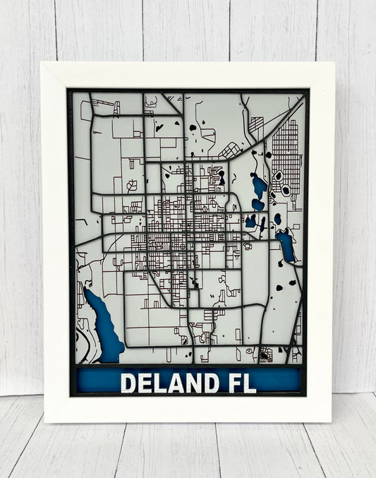 11" x 14" Deland 3D Map