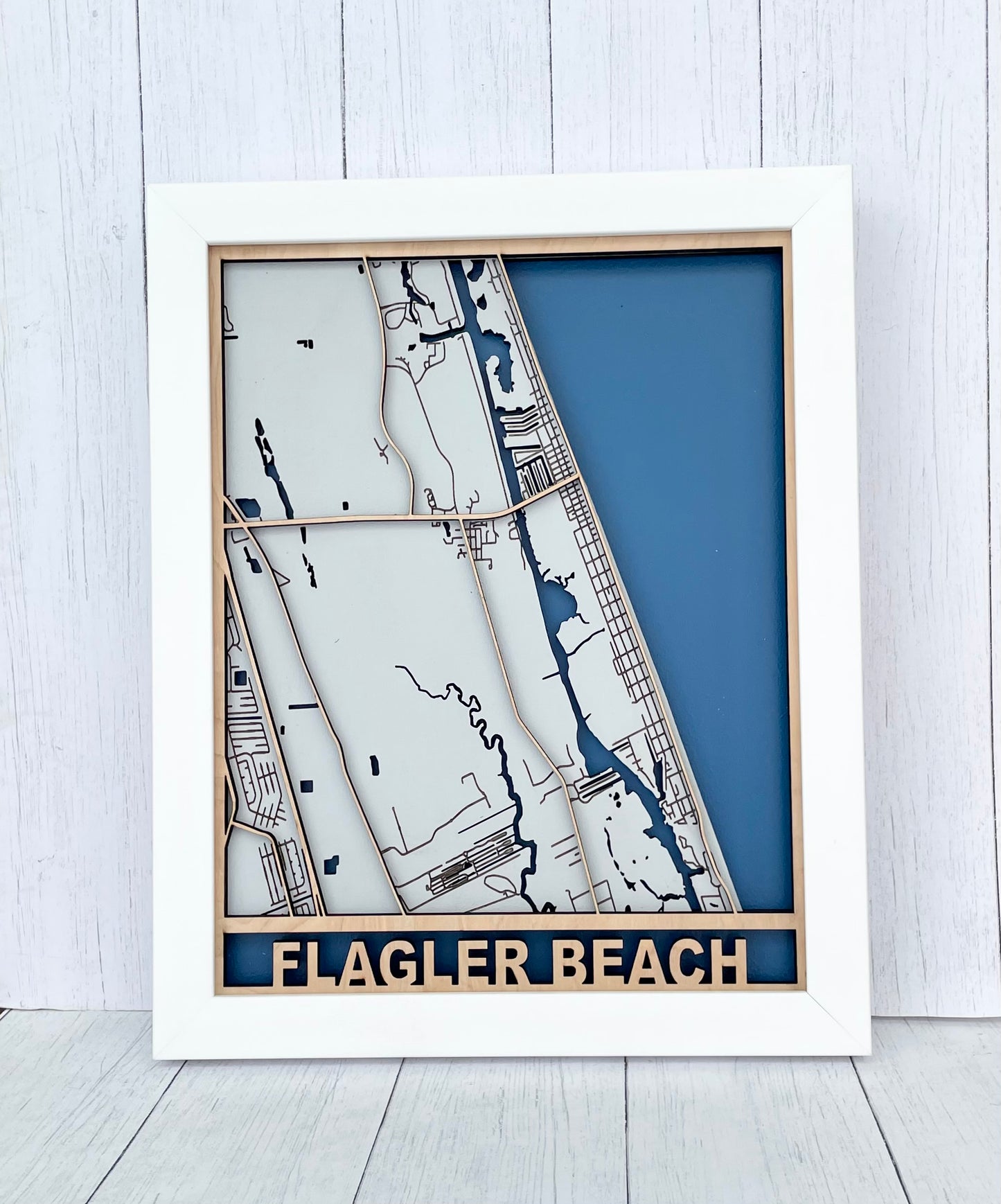 11"x 14" Flagler Beach 3D Map